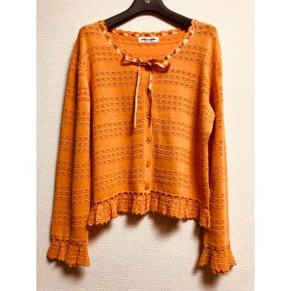 ミラショーン(mila schon)の値下げ☆美品☆ミラ・ショーンのオレンジ色のカーディガン(カーディガン)