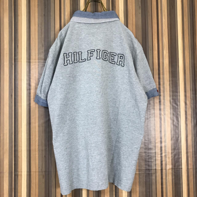 TOMMY HILFIGER(トミーヒルフィガー)の90s TOMMY HILFIGER ポロシャツ 半袖 デカロゴ  刺繍ロゴ メンズのトップス(ポロシャツ)の商品写真