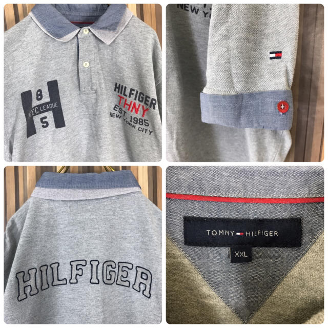 TOMMY HILFIGER(トミーヒルフィガー)の90s TOMMY HILFIGER ポロシャツ 半袖 デカロゴ  刺繍ロゴ メンズのトップス(ポロシャツ)の商品写真