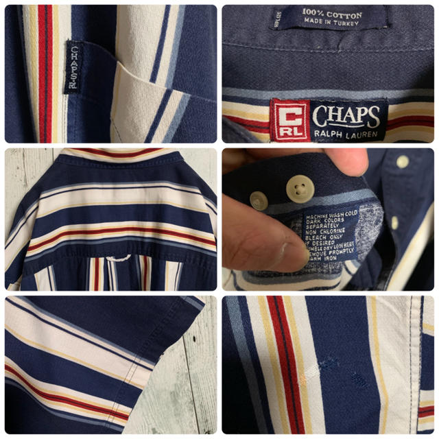 CHAPS(チャップス)の90's  CHAPS チャップス 旧タグ ヴィンテージ  ストライプ シャツ  メンズのトップス(シャツ)の商品写真