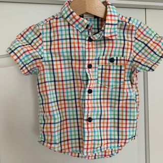 エイチアンドエム(H&M)のH&M 半袖チェック柄シャツ size68cm 4〜6M(ヶ月)(シャツ/カットソー)