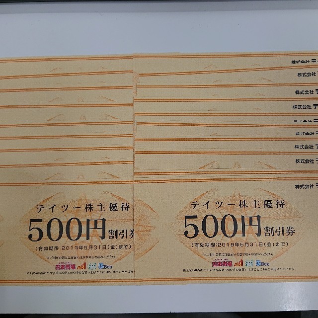 その他テイツー 株主優待割引券500円×20枚