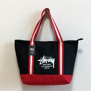 ステューシー(STUSSY)のSTUSSY ステューシー赤×黒トートバッグ(トートバッグ)