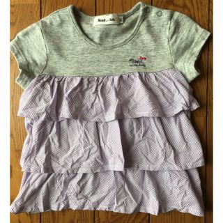 ベベノイユ(BEBE Noeil)の★美品★ Noeil aime BeBe/ノイユエームベベティアードTシャツ90(Tシャツ/カットソー)