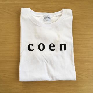 コーエン(coen)の2度着用のみ L コーエン coen ロゴ Tシャツ 半袖 トップス ホワイト(Tシャツ(半袖/袖なし))