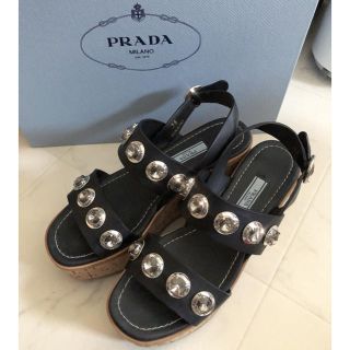 PRADAプラダビジュー厚底サンダルシューズ美品 | www.jarussi.com.br
