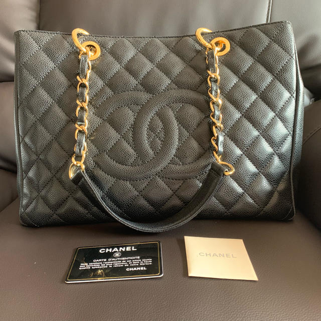 レディースCHANEL マトラッセ キャビアスキン トート