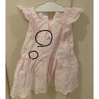 ベビーギャップ(babyGAP)の専用です☆ベビーピンク&ホワイト ストライプワンピース 90㎝(ワンピース)