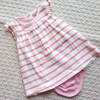 プチバトー(PETIT BATEAU)のプチバトー　ボーダーワンピース 6m(ワンピース)