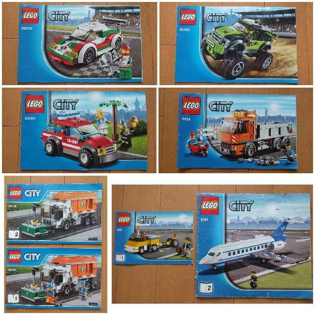 Lego(レゴ)の6種類レゴ LEGOシティ旅客機ダンプカーゴミ収集車パトロールカーレーシングなど キッズ/ベビー/マタニティのおもちゃ(積み木/ブロック)の商品写真