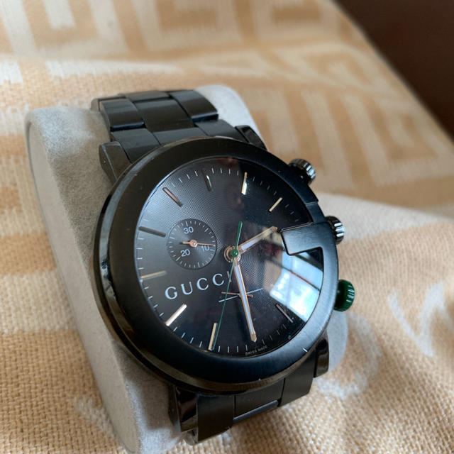 【保存版】  GUCCI - Gucci 時計 ぽわん様 ブラック クロノグラフ 腕時計(アナログ)