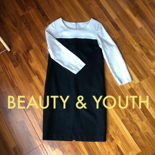 ビューティアンドユースユナイテッドアローズ(BEAUTY&YOUTH UNITED ARROWS)のバイカラー ワンピース(ひざ丈ワンピース)