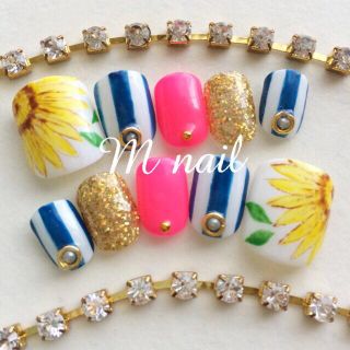 ❇︎現品❇︎ひまわり×ストライプ