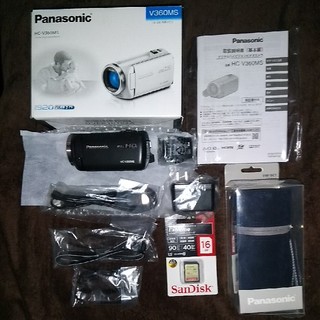 パナソニック(Panasonic)の【新品同様】Panasonic HC-V360MS-K FHDビデオカメラ+α(ビデオカメラ)
