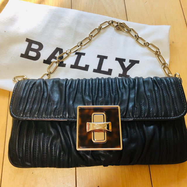 【希少】BALLY ブラックレザー ショルダーバッグ