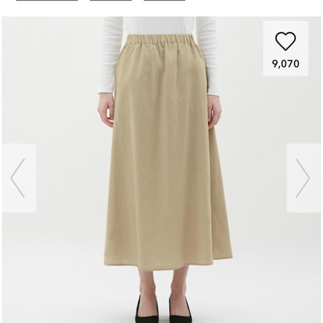 GU(ジーユー)のリネンブレンドフレアロングスカート GU レディースのスカート(ロングスカート)の商品写真