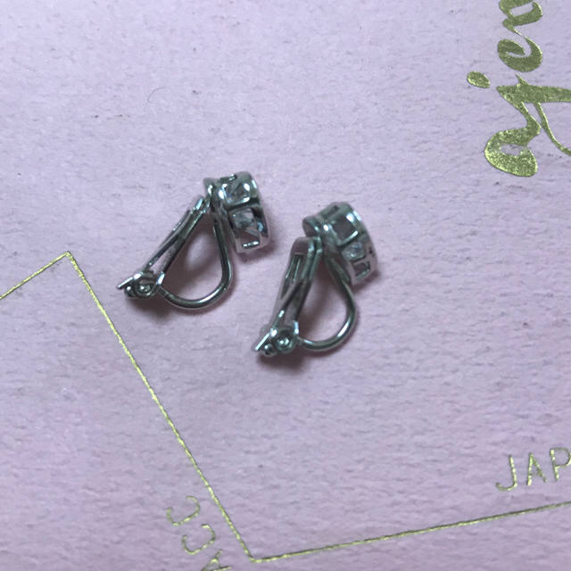 Tiffany & Co.(ティファニー)のハート石付きイヤリング クリップタイプ 色シルバー 美品 レディースのアクセサリー(イヤリング)の商品写真
