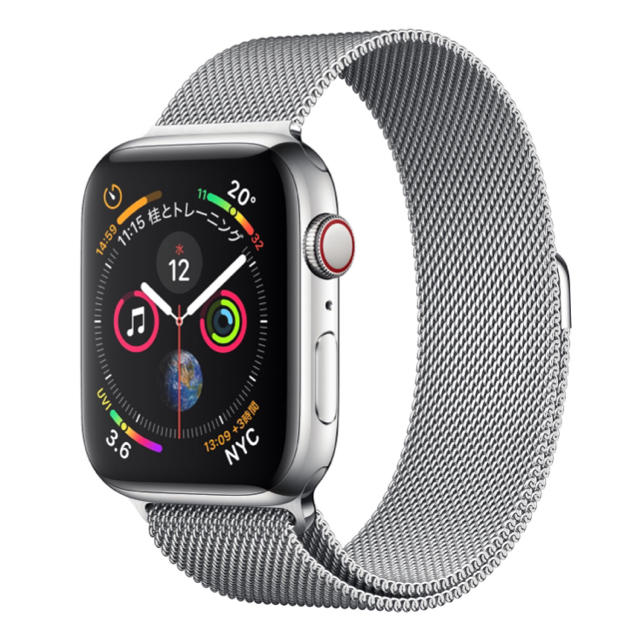 Applewatch 6 セルラー 44mm ステンレス ミラネーゼループ-