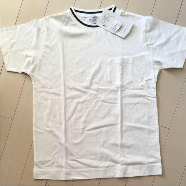 coen(コーエン)のcoen Mサイズ リブラインクルーネックTシャツ ホワイト メンズのトップス(Tシャツ/カットソー(半袖/袖なし))の商品写真