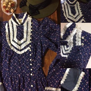 ガニーサックス(GUNNE SAX)の美品 70s gunne sax ヴィクトリアン調 クラシック ドレス(ロングワンピース/マキシワンピース)