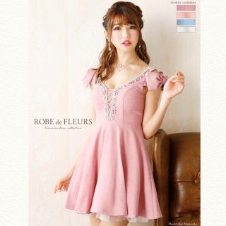 アン(an)のROBE de FLEURS＊リボン＊フレア＊ドレス(ミニドレス)