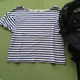 ドットアンドストライプスチャイルドウーマン(Dot&Stripes CHILDWOMAN)のパフスリーブ Tシャツ ボーダー(Tシャツ(半袖/袖なし))