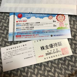 お値下げ!☆ 東京サマーランド 招待券(プール)