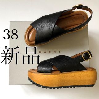 マルニ(Marni)の新品.38 MARNI マルニ ウッドソール プラットホーム サンダル(サンダル)