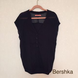 ベルシュカ(Bershka)のベルシュカ♡シースルーシャツ黒(シャツ/ブラウス(半袖/袖なし))