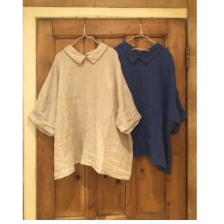 ネストローブ(nest Robe)のフレンチリネン衿付き2wayブラウス(シャツ/ブラウス(半袖/袖なし))