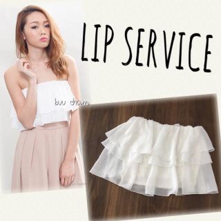 リップサービス(LIP SERVICE)のLIP SERVICE♡フリルベアトップ(ベアトップ/チューブトップ)