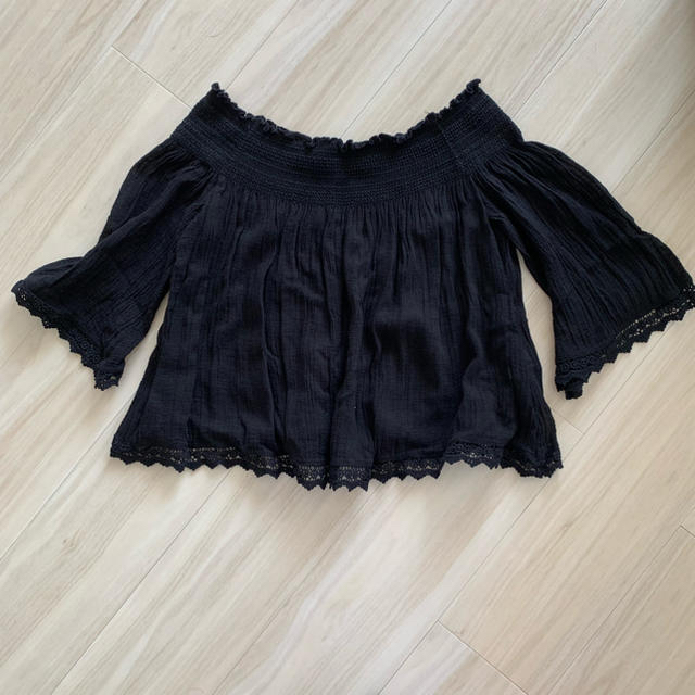 ZARA(ザラ)のZARA オフショルトップス ブラック レディースのトップス(カットソー(長袖/七分))の商品写真