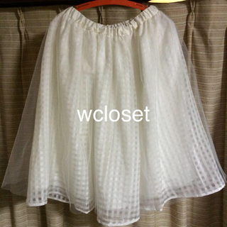 ダブルクローゼット(w closet)のチュール重ね☆ギンガムチェック☆スカート(ひざ丈スカート)