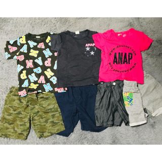 アナップキッズ(ANAP Kids)の保育園 Tシャツ ズボン 7点 セット 110cm まとめ売り(Tシャツ/カットソー)