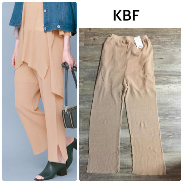 KBF(ケービーエフ)の新品【KBF】スリット入り ニットパンツ レディースのパンツ(その他)の商品写真