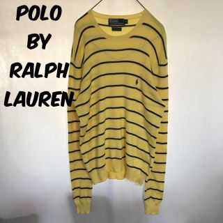 ラルフローレン(Ralph Lauren)のラルフローレン ニット ボーダー イエロー 春ニット セーター ポニー 刺繍(ニット/セーター)