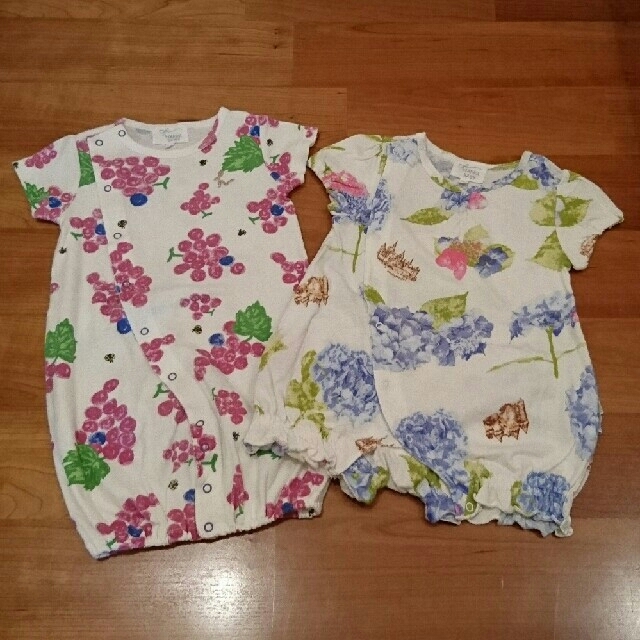 hakka baby(ハッカベビー)のHAKKA BABY  2wayロンパース＋紫陽花柄ロンパース キッズ/ベビー/マタニティのベビー服(~85cm)(ロンパース)の商品写真