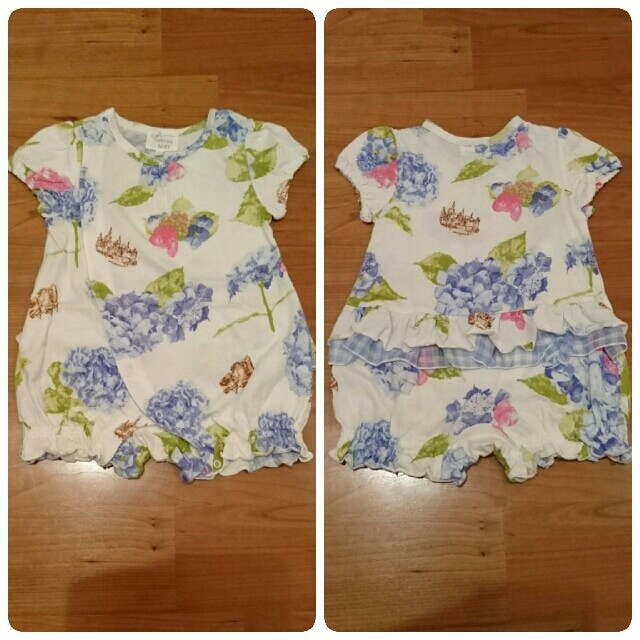 hakka baby(ハッカベビー)のHAKKA BABY  2wayロンパース＋紫陽花柄ロンパース キッズ/ベビー/マタニティのベビー服(~85cm)(ロンパース)の商品写真