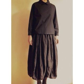 【suu77様】山中とみこさんのお洋服3点セット（黒）バルーンスカート(シャツ/ブラウス(長袖/七分))