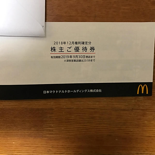 マクドナルド 株主優待券 6枚綴り1冊 チケットの優待券/割引券(フード/ドリンク券)の商品写真