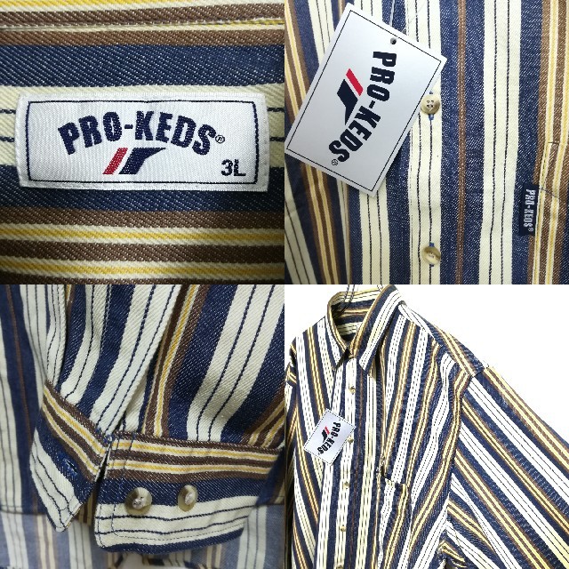 PRO-Keds(プロケッズ)のPRO-KEDS プロケッズ 新品 マルチカラー ストライプシャツ 長袖シャツ メンズのトップス(シャツ)の商品写真