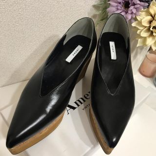 アメリヴィンテージ(Ameri VINTAGE)の美品アメリヴィンテージ ウッドプラットフォームパンプス ameri ウッドソール(ハイヒール/パンプス)