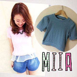 ミーア(MIIA)のMIIA♡ショートニットtops(カットソー(半袖/袖なし))