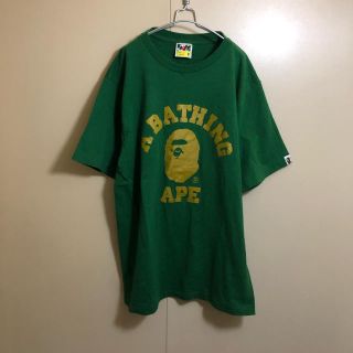 アベイシングエイプ(A BATHING APE)の美品 A BATHING APE BAPE 金ロゴ Ｔシャツ M(Tシャツ/カットソー(半袖/袖なし))