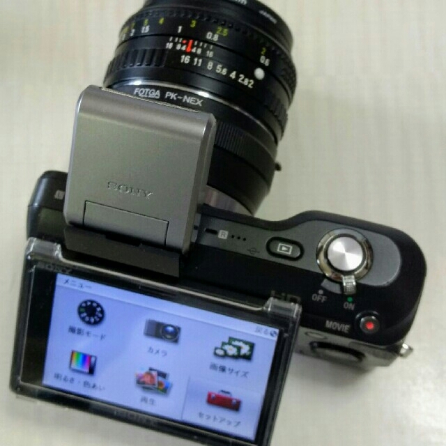 SONY(ソニー)のYu _mkt _-様ご予約済み。SONY NEX -3/RIKENON レンズ スマホ/家電/カメラのカメラ(ミラーレス一眼)の商品写真