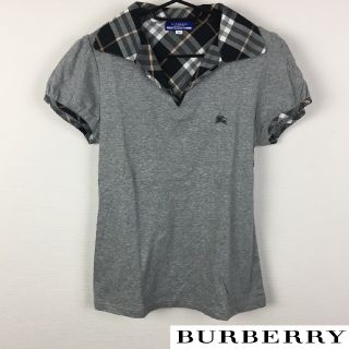 バーバリーブルーレーベル(BURBERRY BLUE LABEL)の美品 BURBERRY BLUE LABEL 半袖カットソー グレー サイズ38(カットソー(半袖/袖なし))