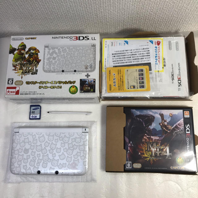 ★極美品‼︎ 3DS LL モンスターハンター4 アイルーホワイト 送料込‼︎ 1