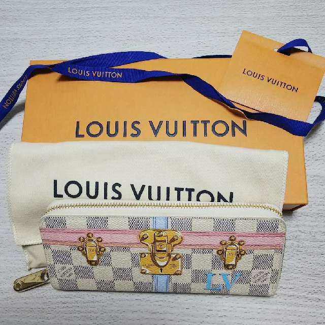 LOUIS VUITTON(ルイヴィトン)の【美品】正規品！LVダミエアズール長財布 レディースのファッション小物(財布)の商品写真