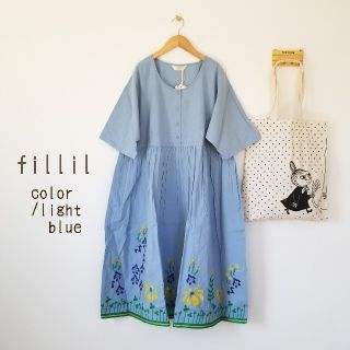 メルロー(merlot)の最新作＊fillil 花刺繍ワンピース(ひざ丈ワンピース)