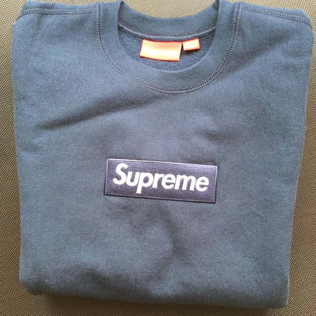 supreme boxlogo crewneck sweatshirt ネイビー